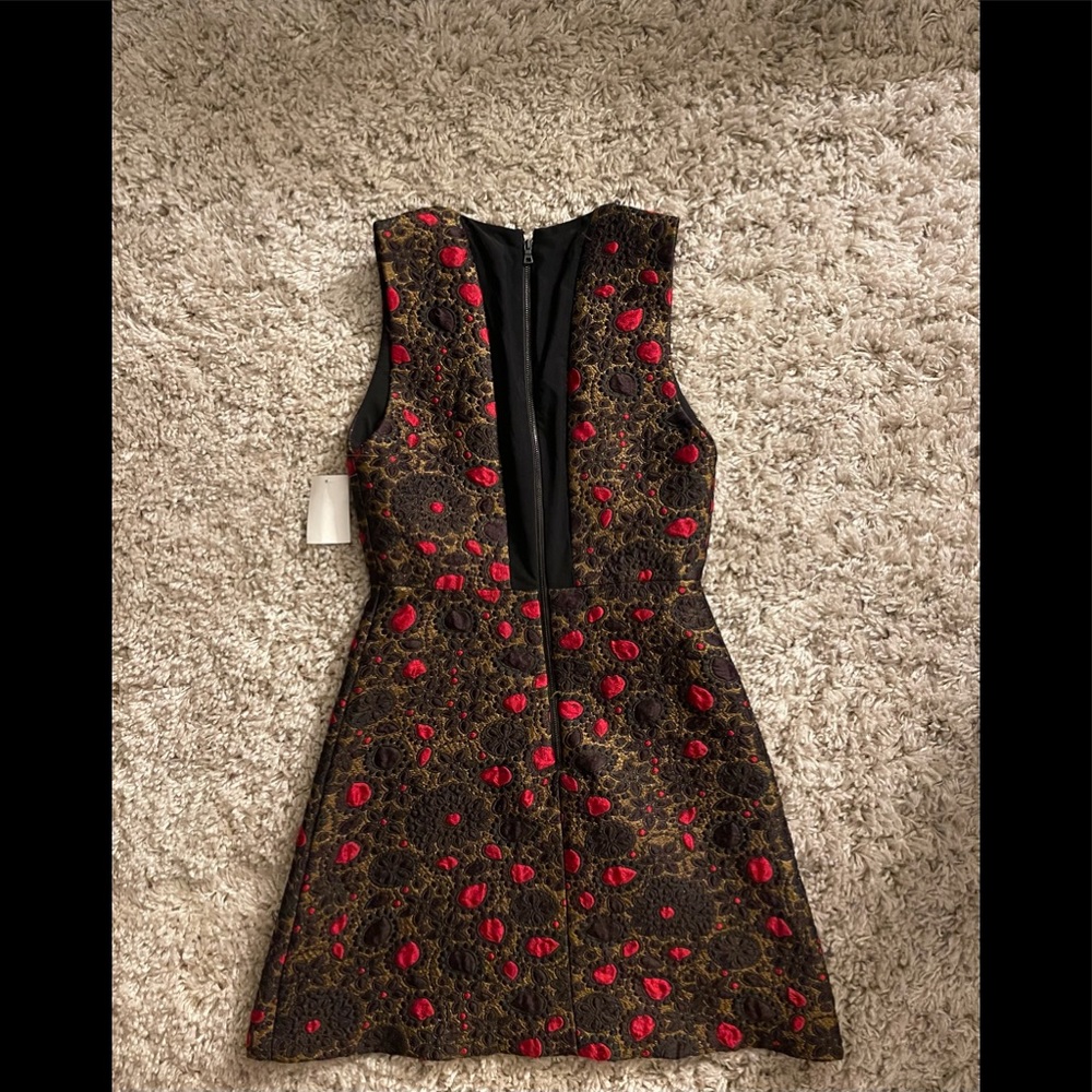 Alice + Olivia pacey V-neck A-line mini dress sz 2 - Picture 4 of 6